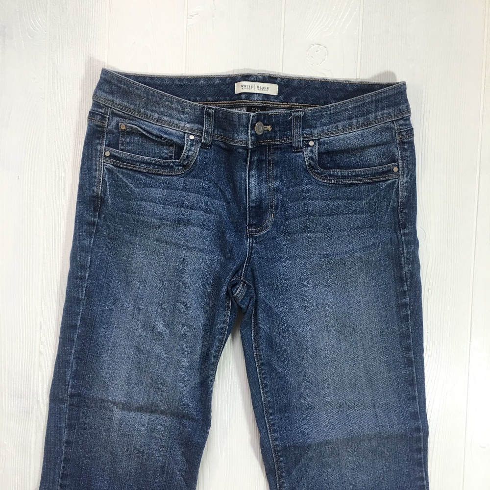 ❤️WHBM Blanc Straight Leg Denim Jeans Size 8 - Picture 3 of 7